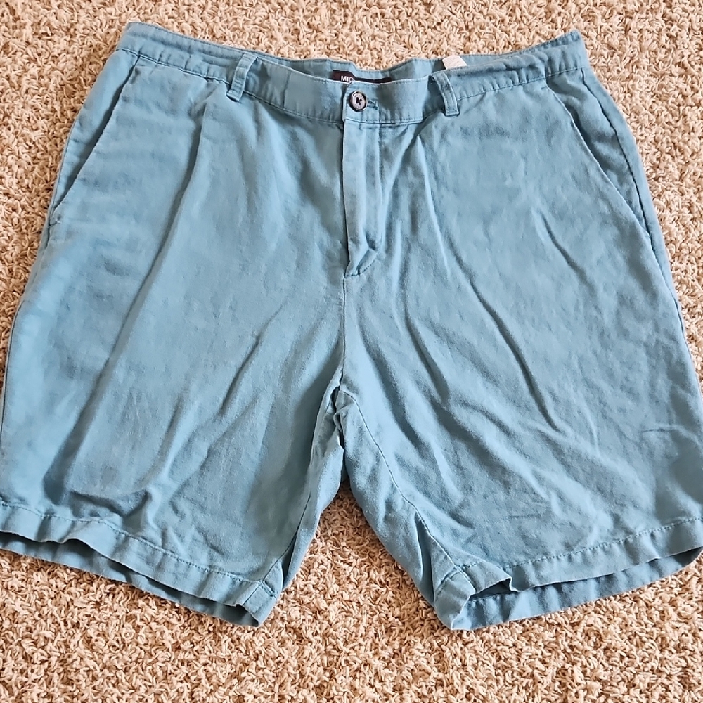Michael Kors Teal Flat Front Shorts